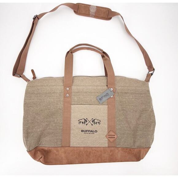 Buffalo David Bitton Messenger Weekender Travel Bag Canvas Cross Body NWT $139 - Picture 1 of 16
